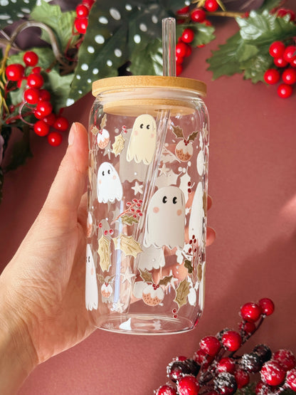 Ghost Christmas Glass Tumbler