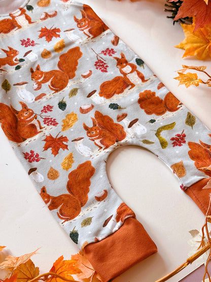 Autumn Red Squirrel Romper