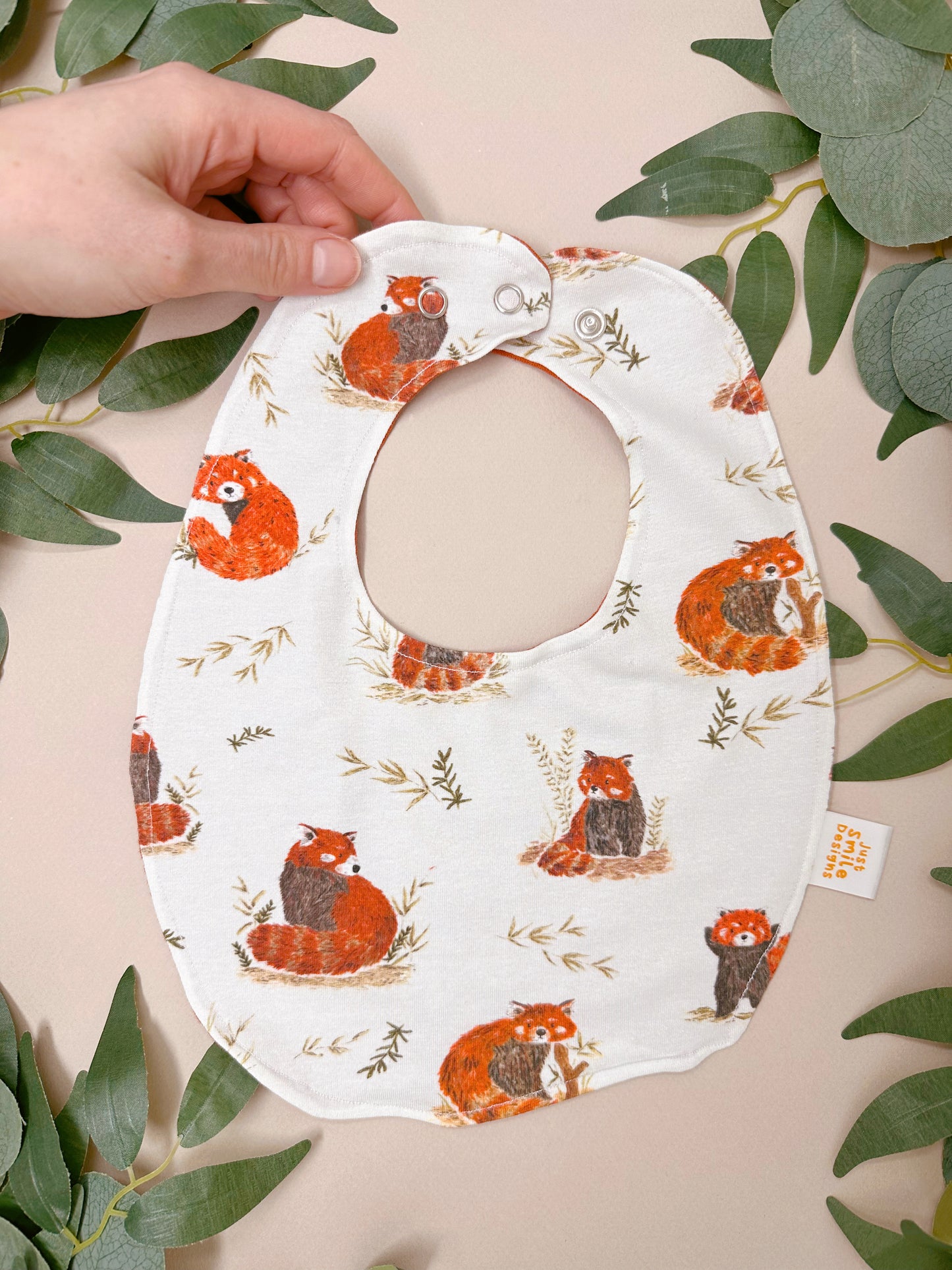 Red Panda Bib - Rounded