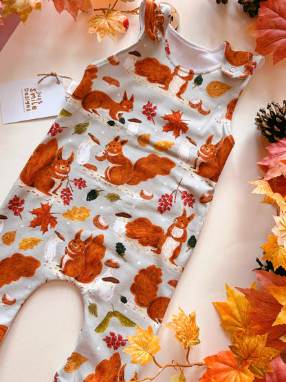 Autumn Red Squirrel Romper