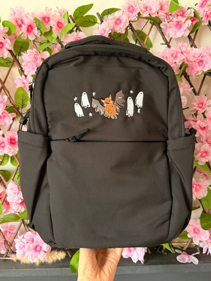 Bat Ghost Embroidered Backpack