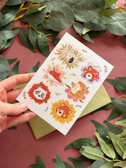 Flower Animals Card