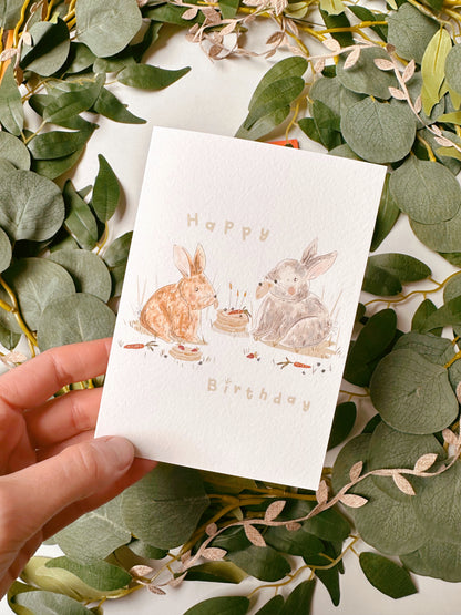 Rabbit Pancake Birthday Card