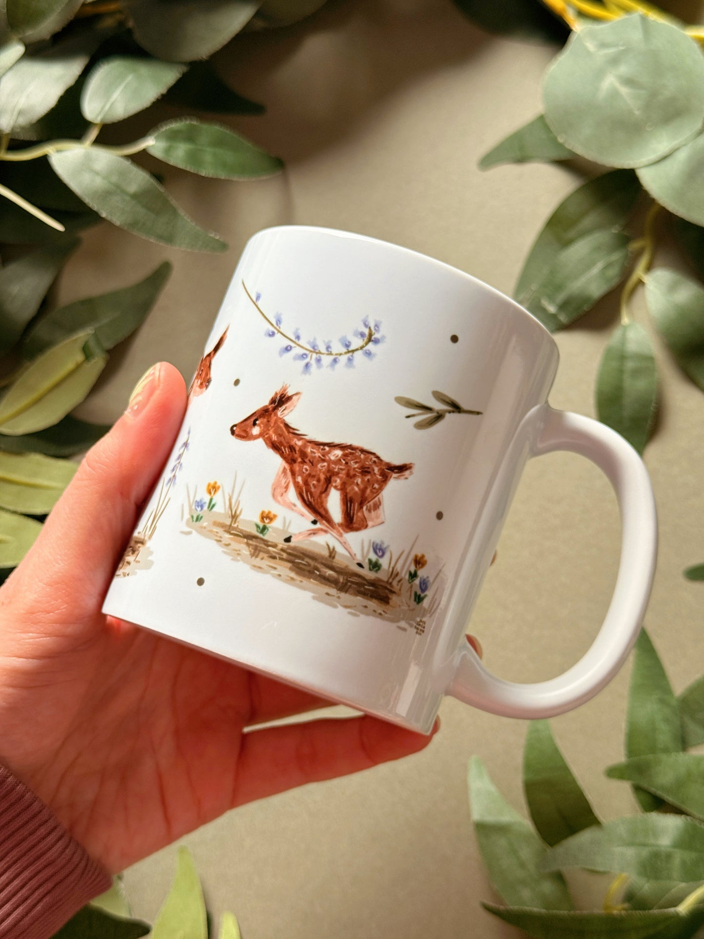 Spring Deer Ceramic Mug