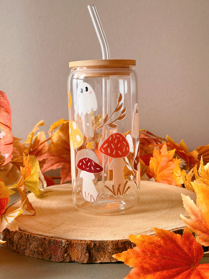 Mushroom Ghost Glass Tumbler