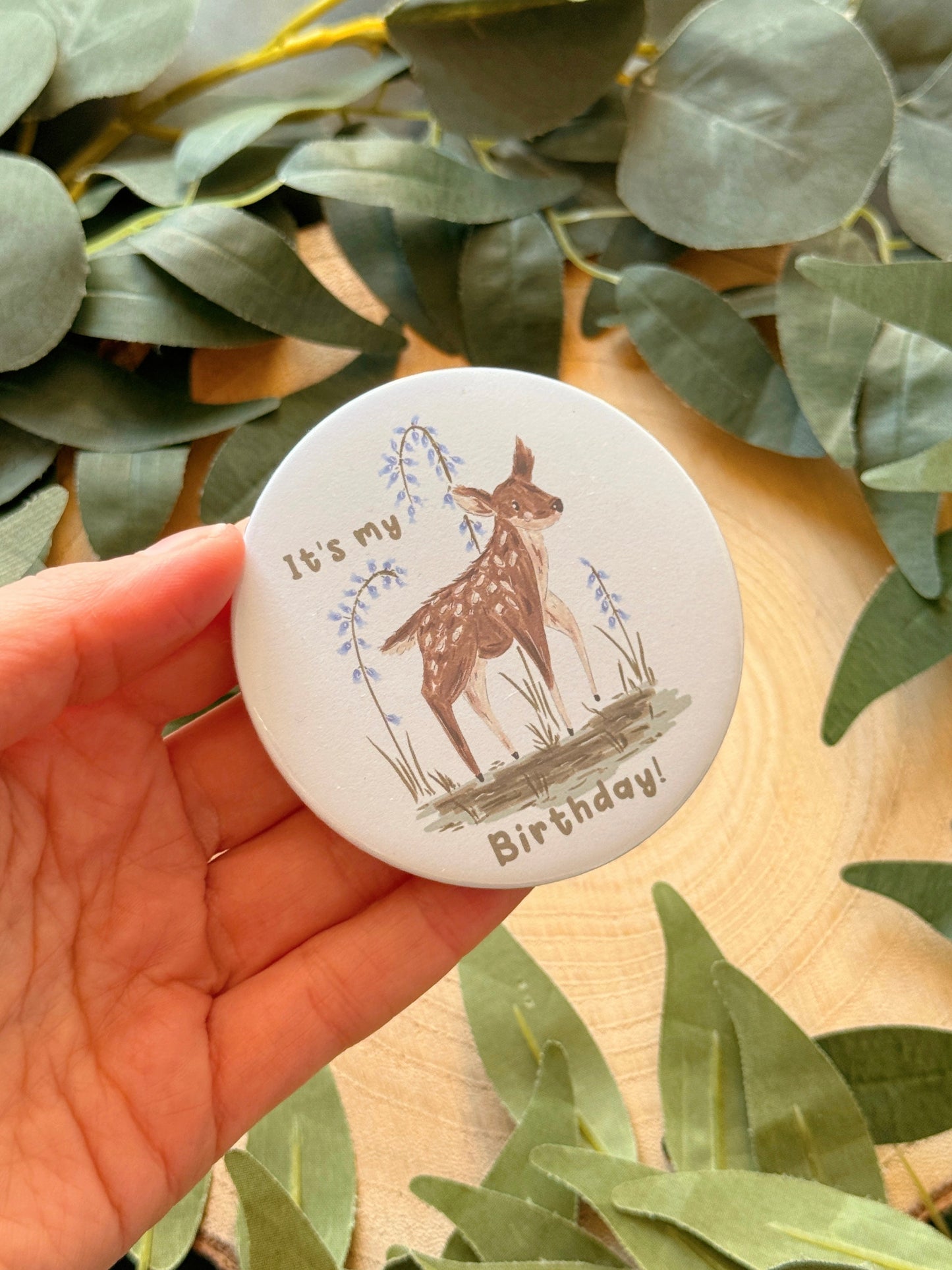 Deer Birthday Badge