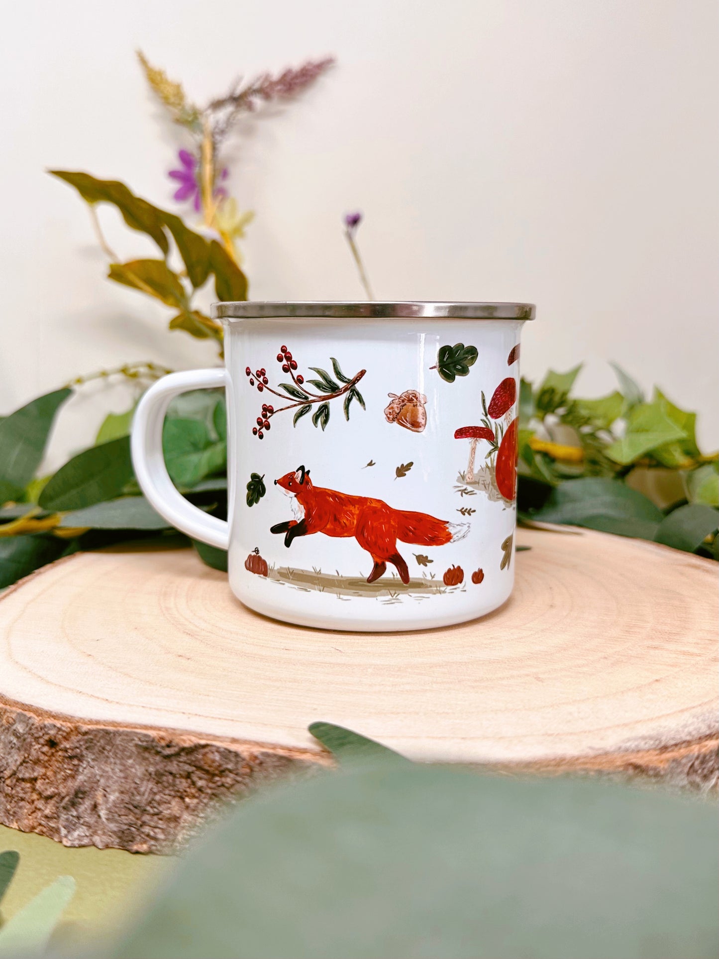 Autumn Fox Enamel Mug