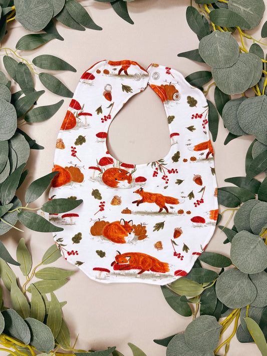 Autumnal Fox Bib - Rounded