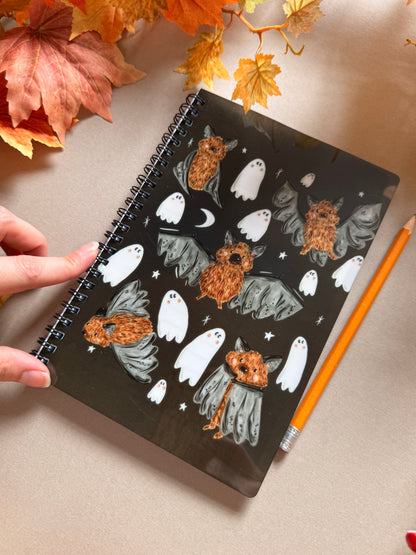 Bat Ghost Spiral Notebook - A5