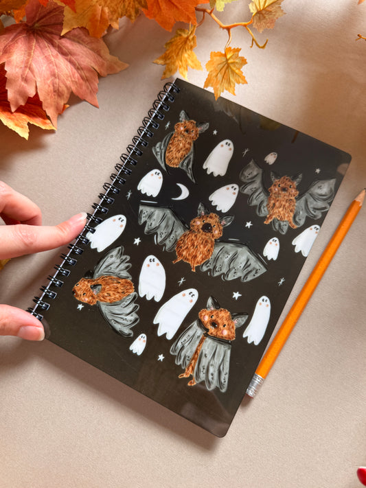 Bat Ghost Spiral Notebook - A5