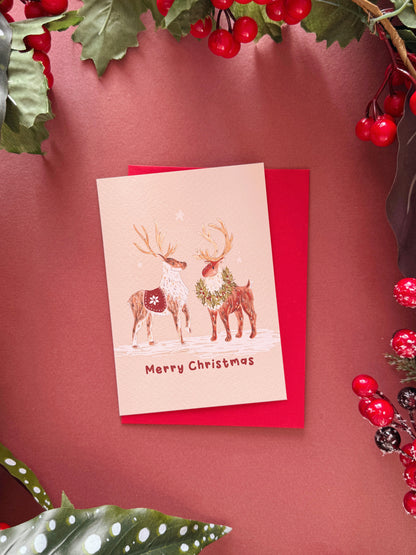 Reindeer Couple Christmas Card