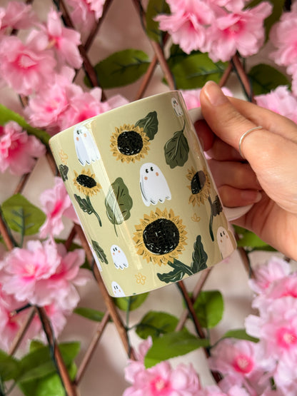 Sunflower Ghost Ceramic Mug
