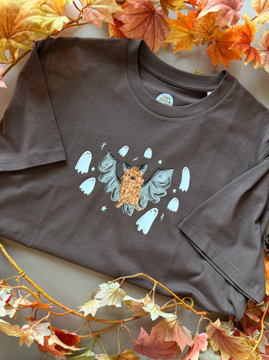 Bat Ghost T-Shirt - Organic Cotton (Chocolate)