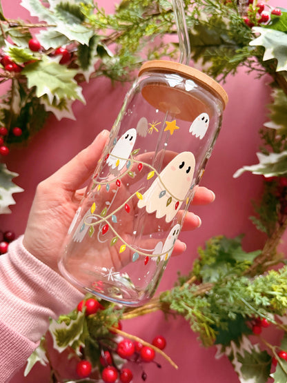 Christmas Ghost Glass Tumbler