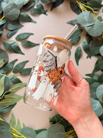 Bat Ghost Glass Tumbler