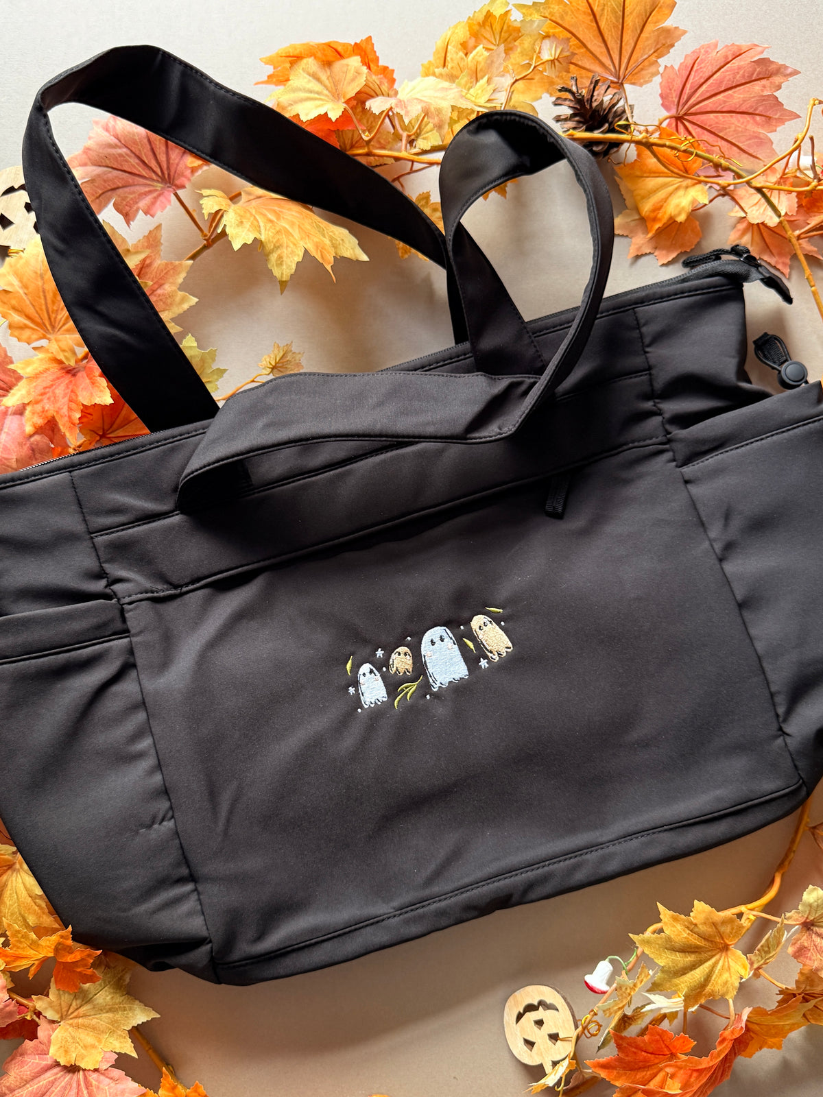 Ghost Embroidered Weekender Tote