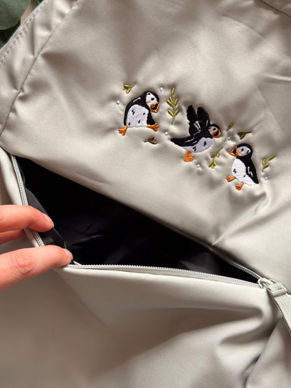 Puffins Embroidered Backpack