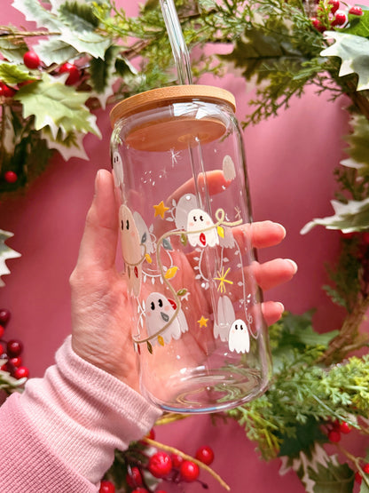 Christmas Ghost Glass Tumbler