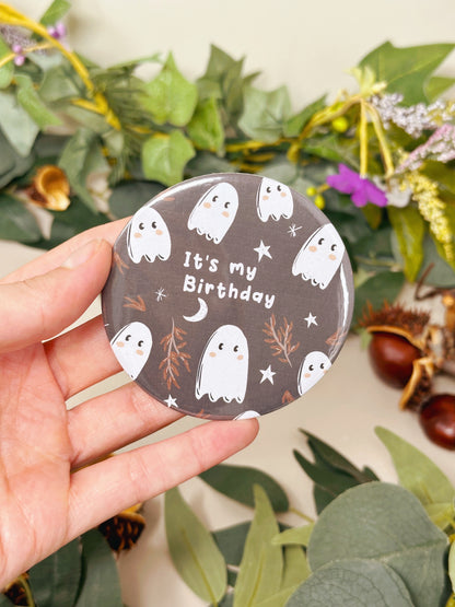 Spooky Ghost Birthday Badge