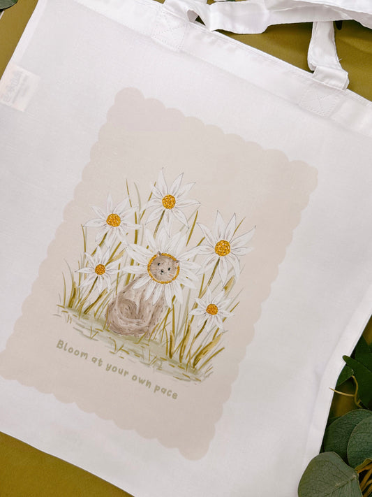 Daisy Cat Tote Bag