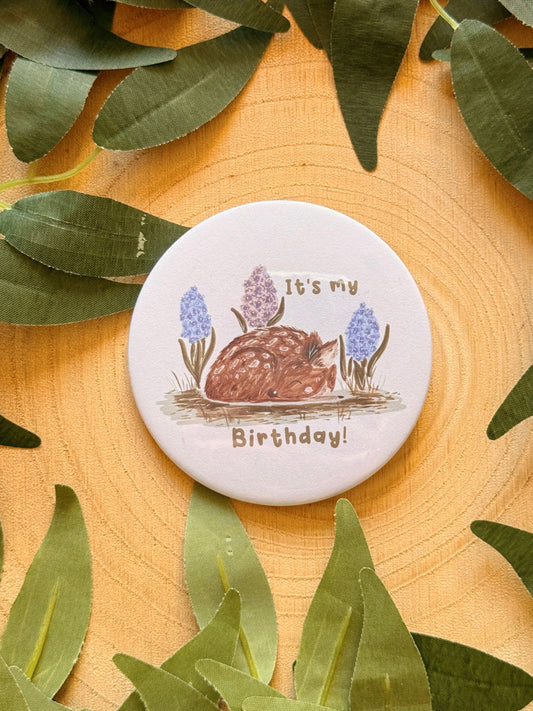 Tulip Deer Birthday Badge