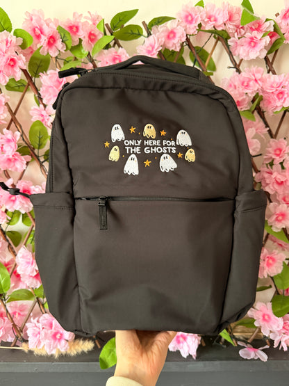Only Here For The Ghosts Embroidered Backpack
