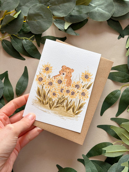 Sunflower Bear Card