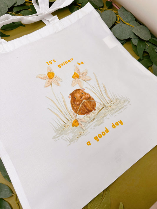 Daffodil Guinea Pig Tote Bag