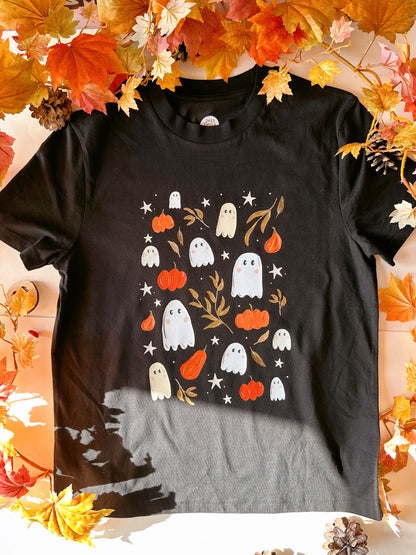 Pumpkin Ghost T-Shirt - Organic Cotton (Midnight)