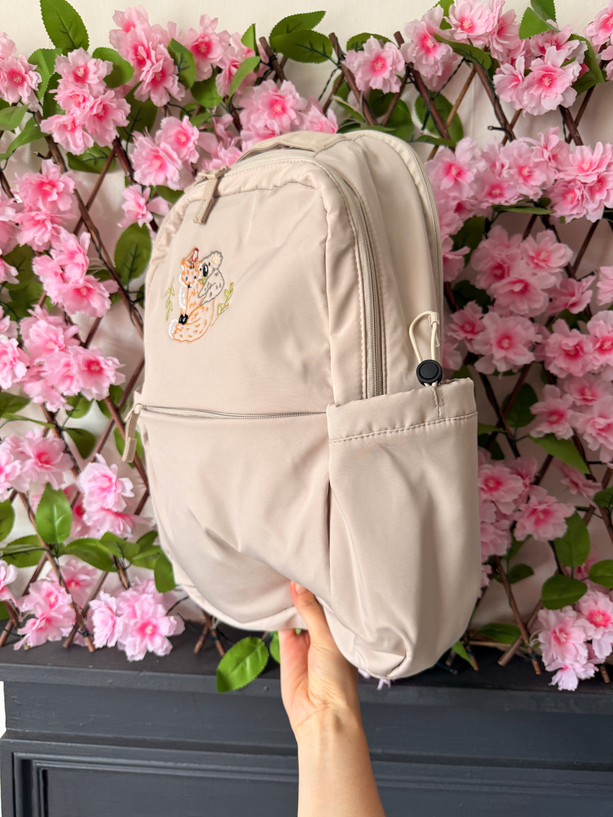 Fox Koala & Robin Embroidered Backpack