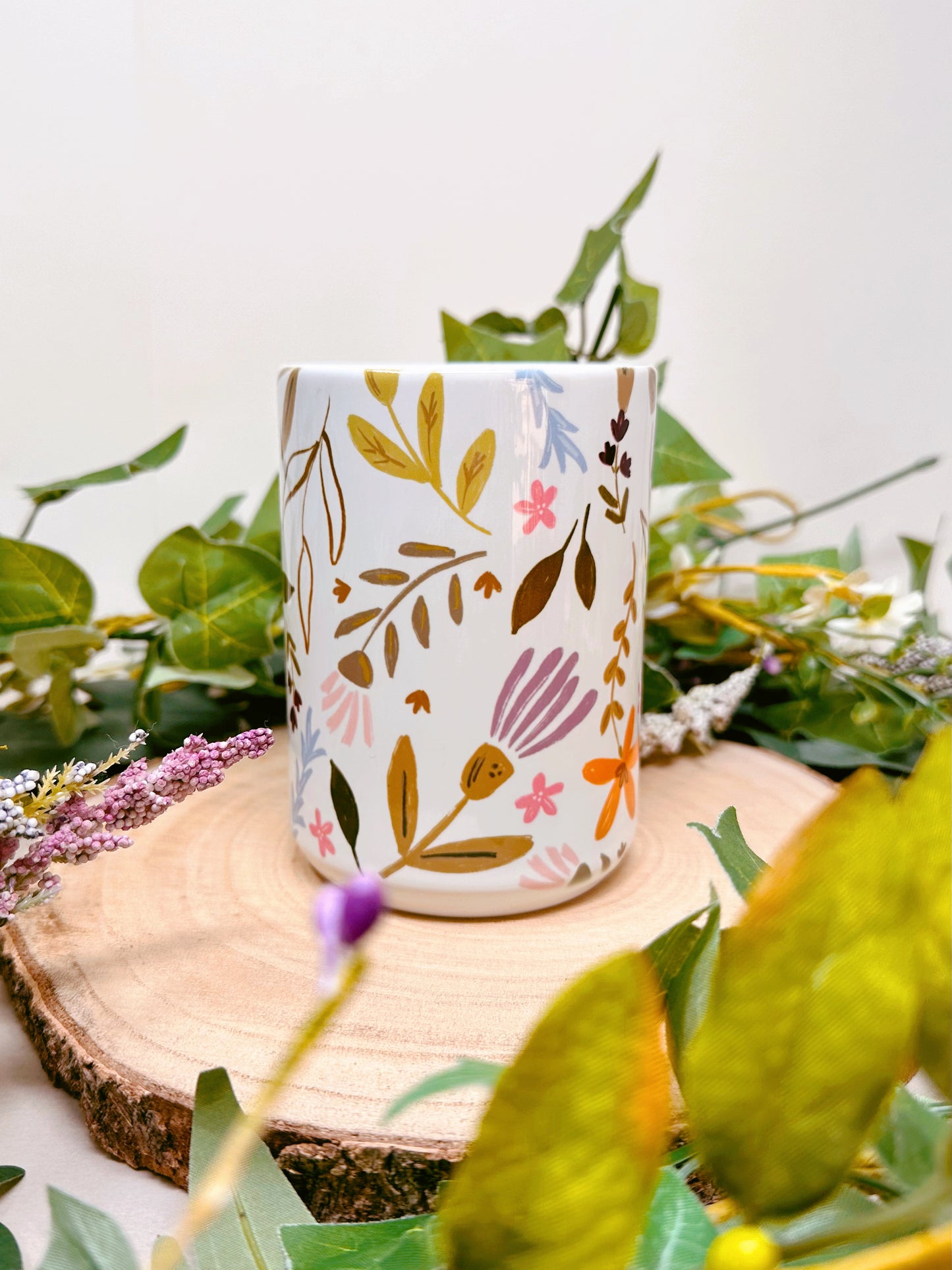 Fresh Flowers Tall Ceramic Mug