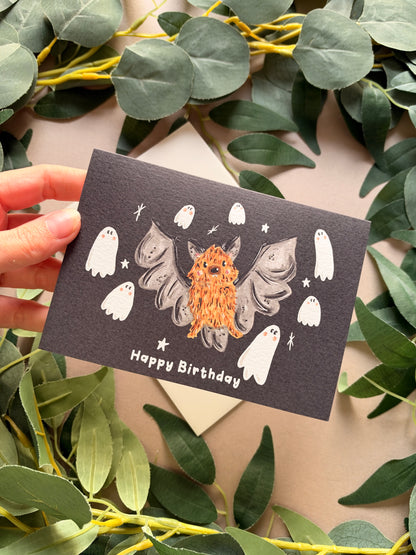 Bat Ghost Birthday Card