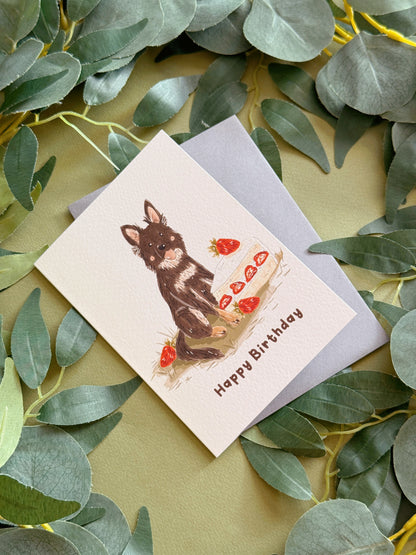 Dog Cake Birthday Card