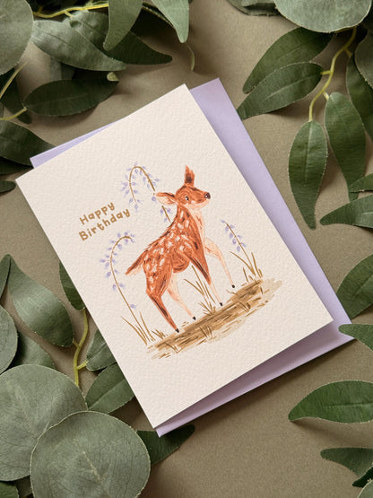 Spring Deer Birthday Card