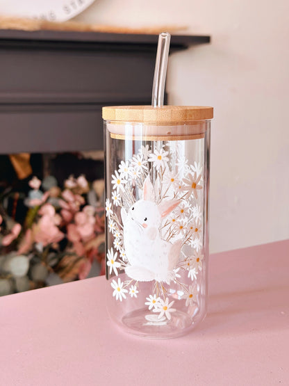 Daisy Rabbit Glass Tumbler