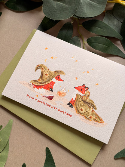 Fox Spell Birthday Card
