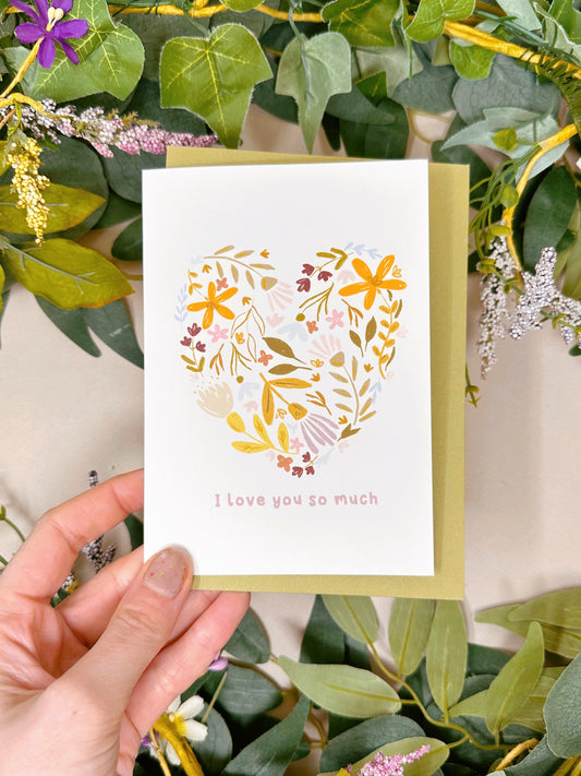 Floral Heart I Love You Card