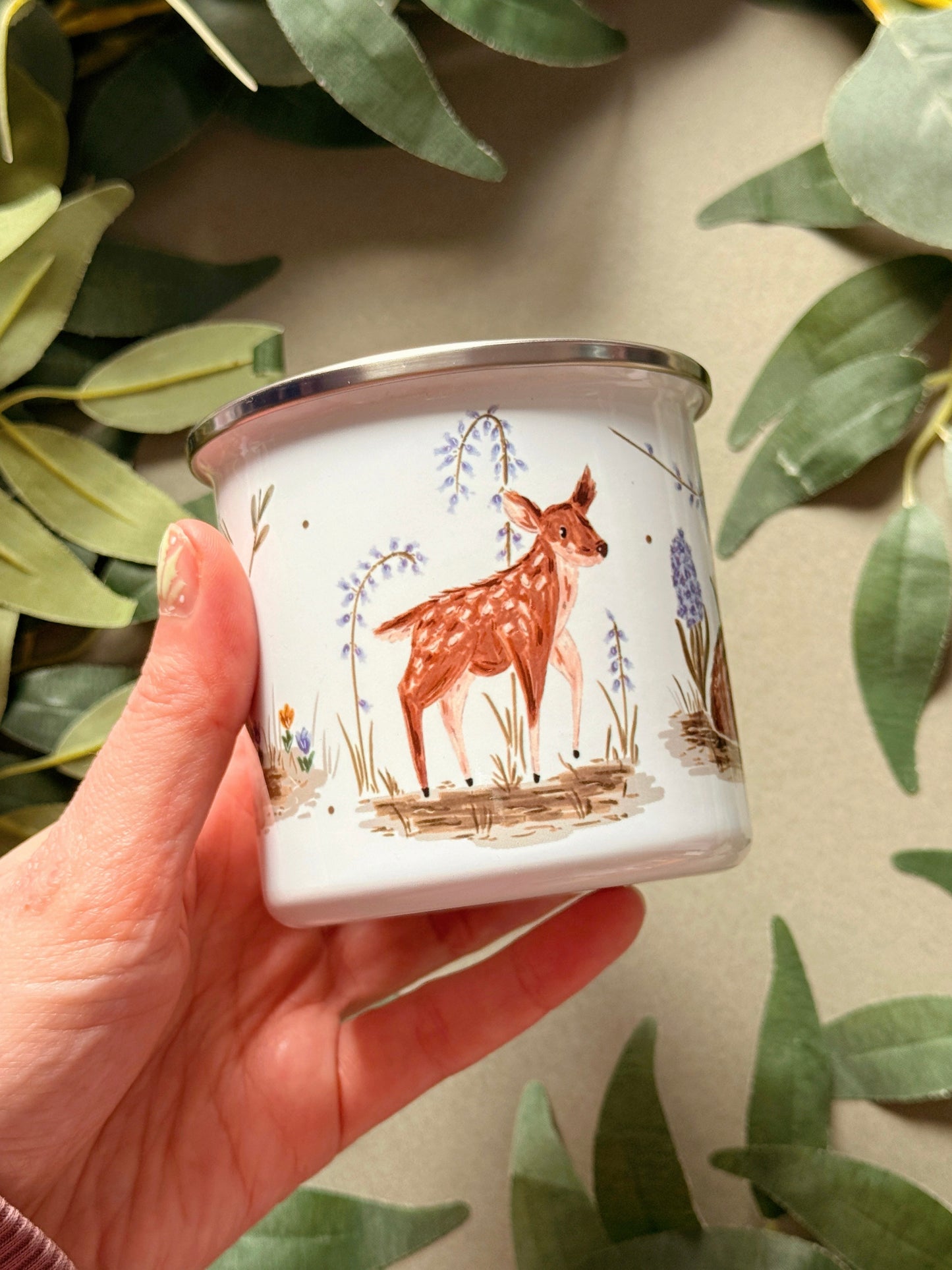 Spring Deer Enamel Mug