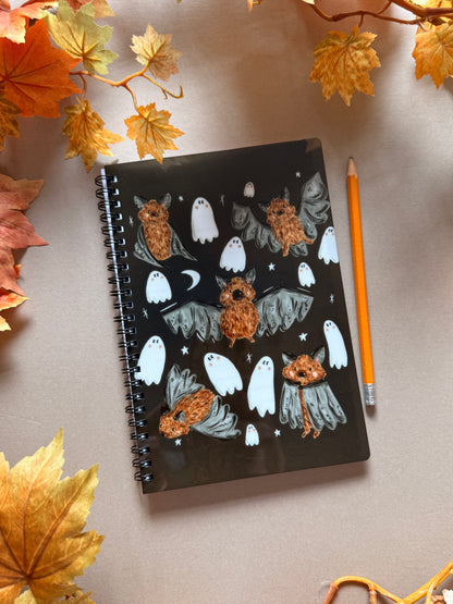 Bat Ghost Spiral Notebook - A5