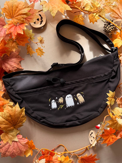 Ghost Embroidered Crossbody Bag