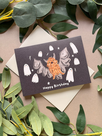 Bat Ghost Birthday Card