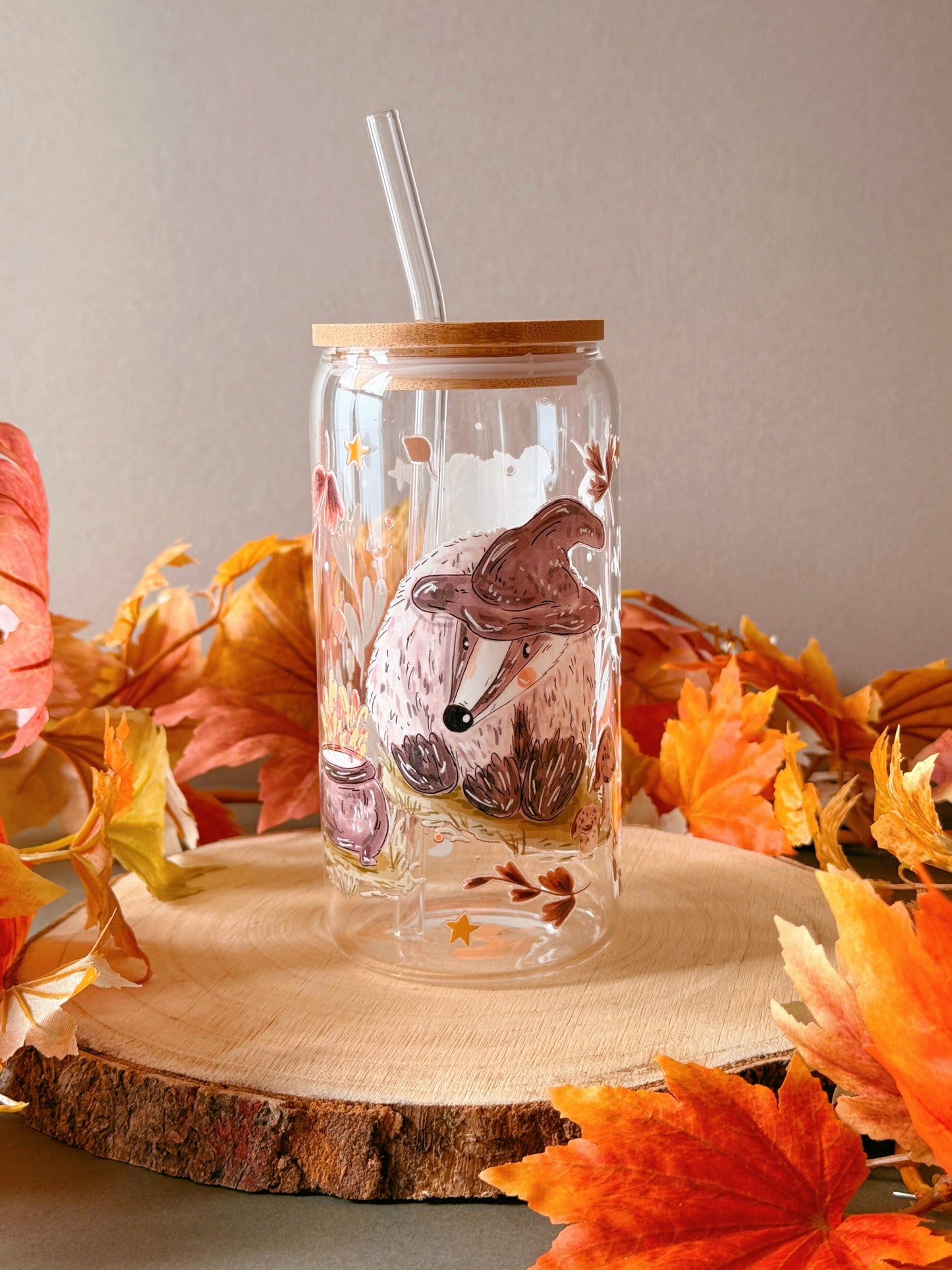 Witch pumpkin Badger Glass Tumbler