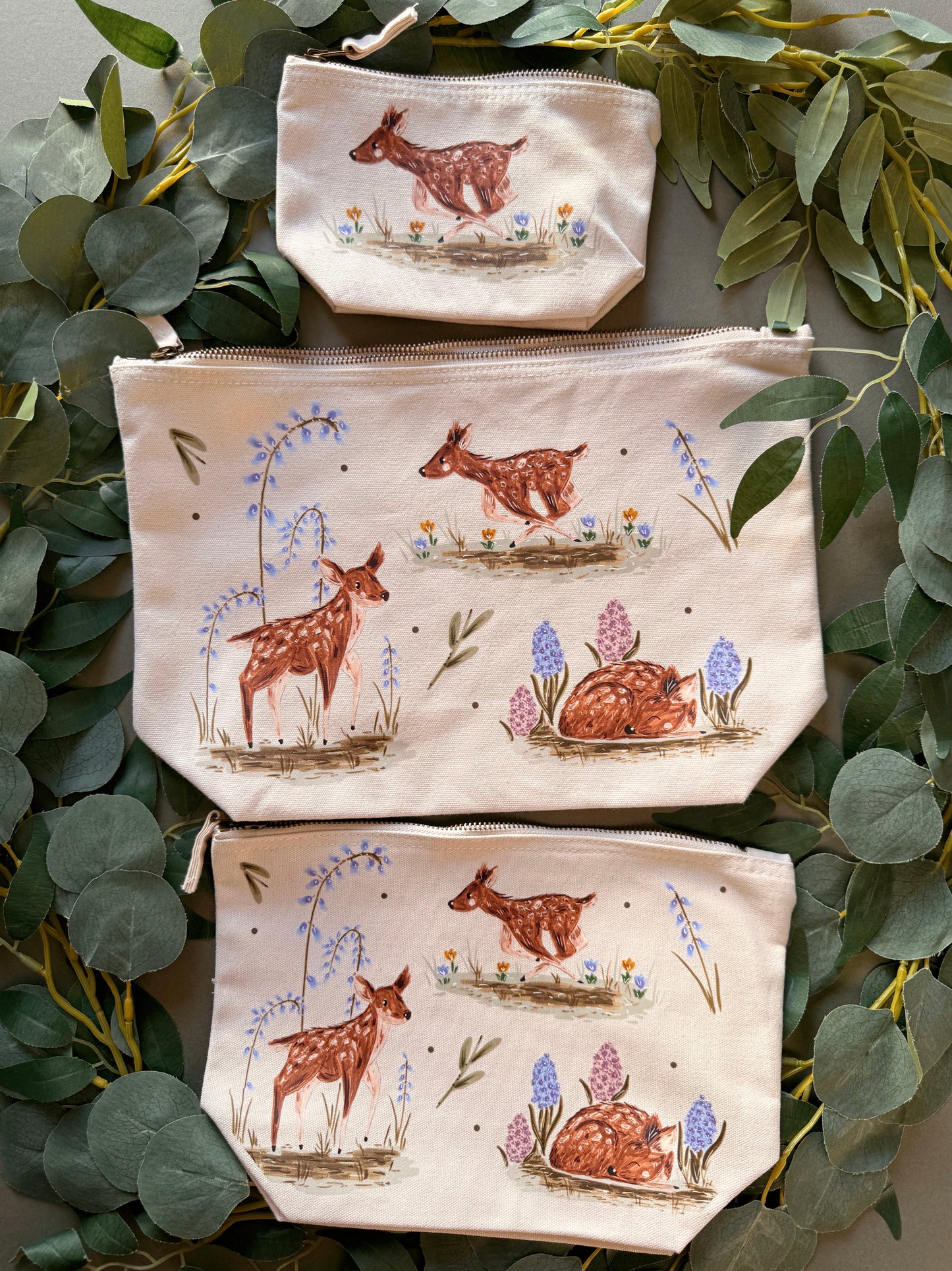Spring Deer Zip Bag