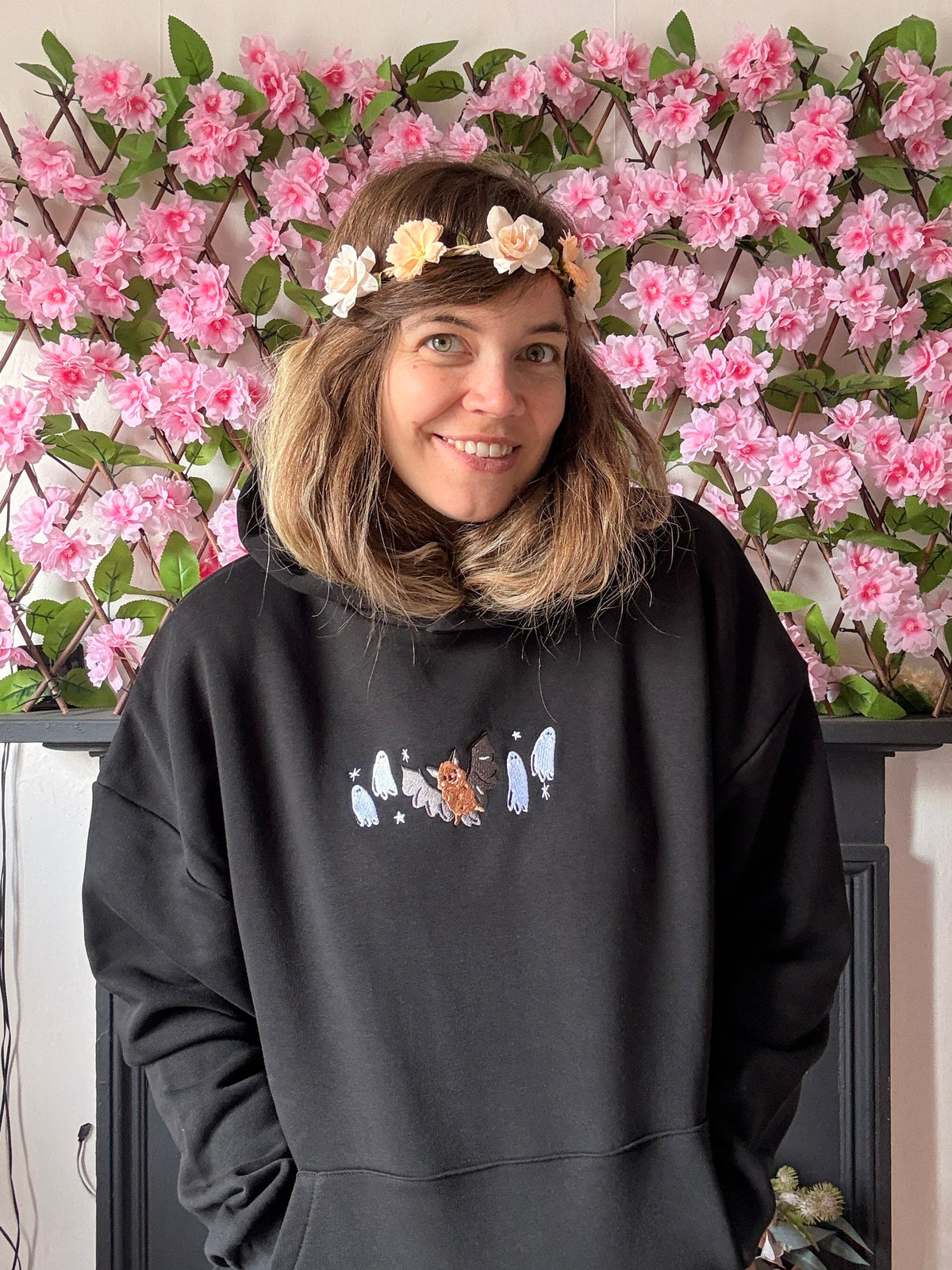 Bat Ghost Hoodie - Embroidered