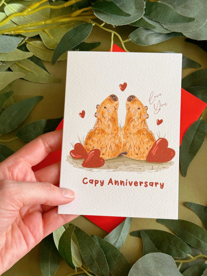 Capybara Anniversary Card