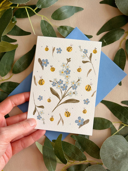 Bee Forget Me Not Card