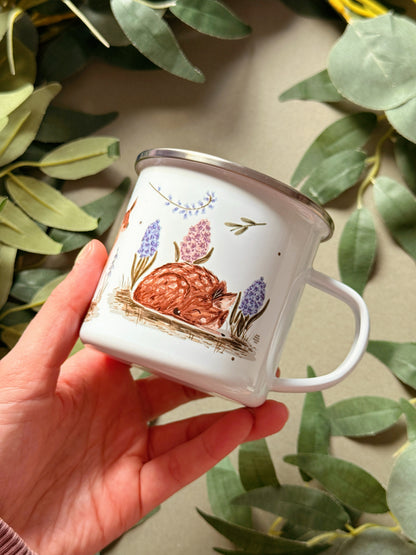 Spring Deer Enamel Mug