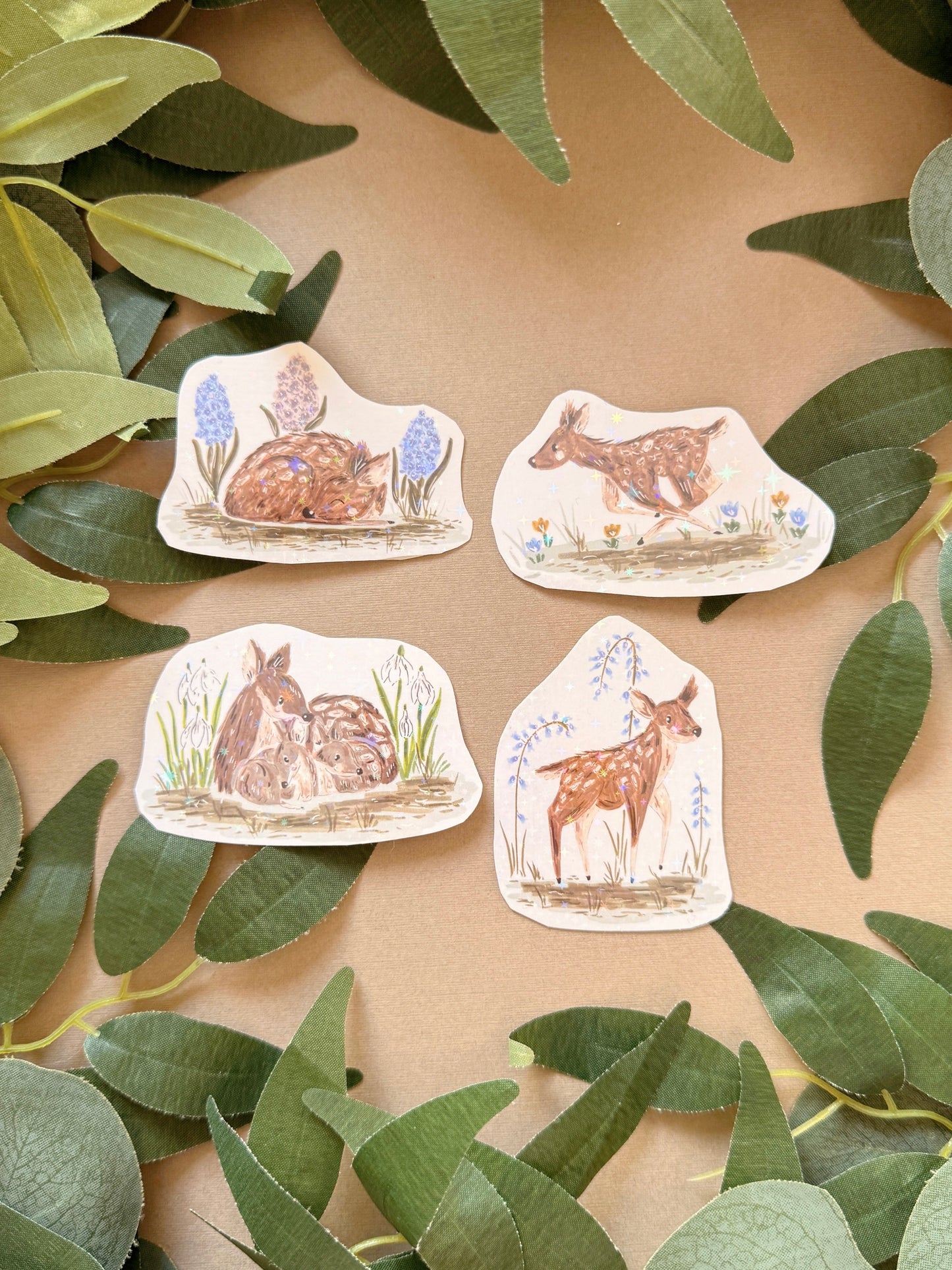 Spring Deer Sticker - Holographic