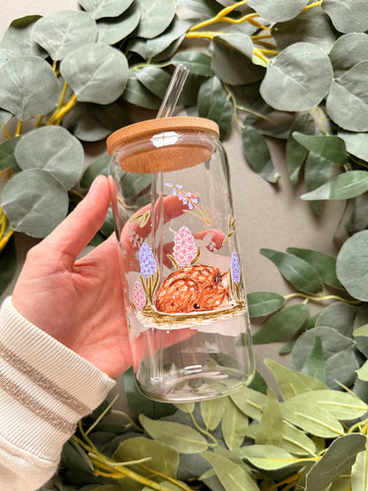 Spring Deer Glass Tumbler