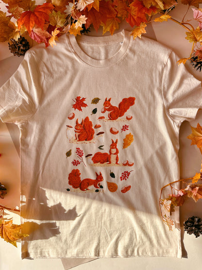 Autumn Red Squirrel T-Shirt - Organic Cotton